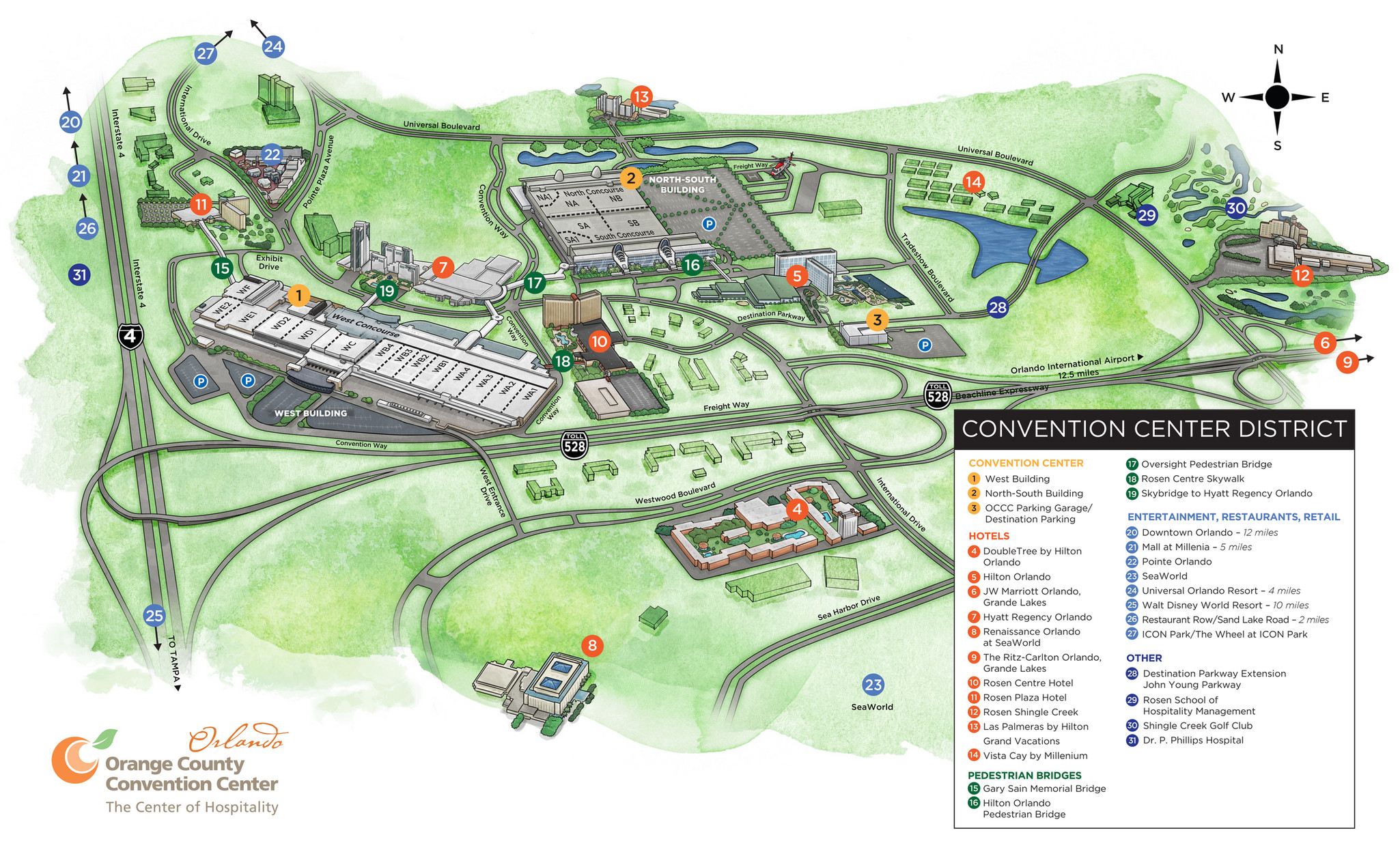 Orange County Convention Center Convention Center District Map Page