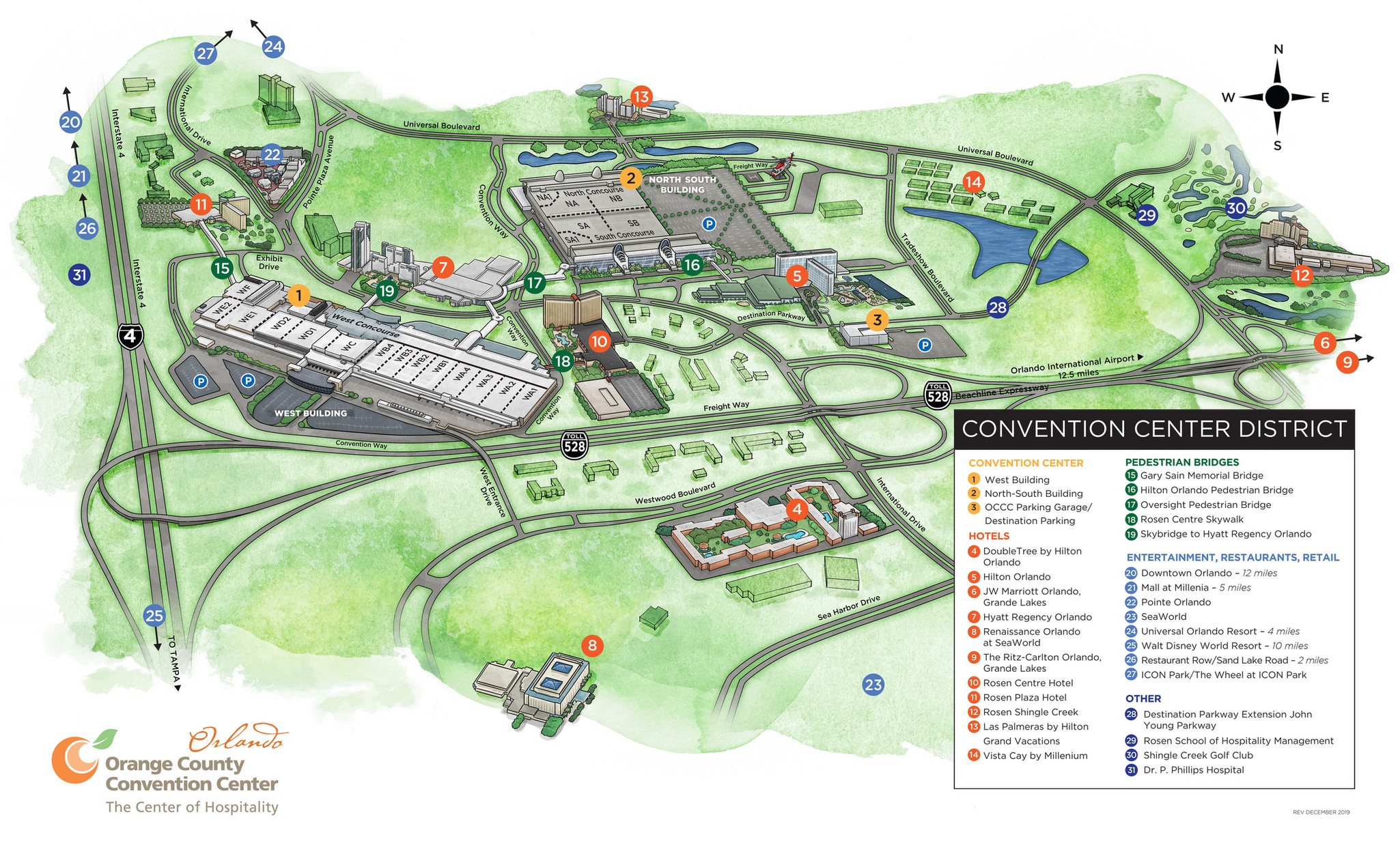 Orange County Convention Center Convention Center District Map Page