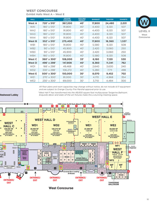 Orange County Convention Center Facility Floor Plans Page 1011