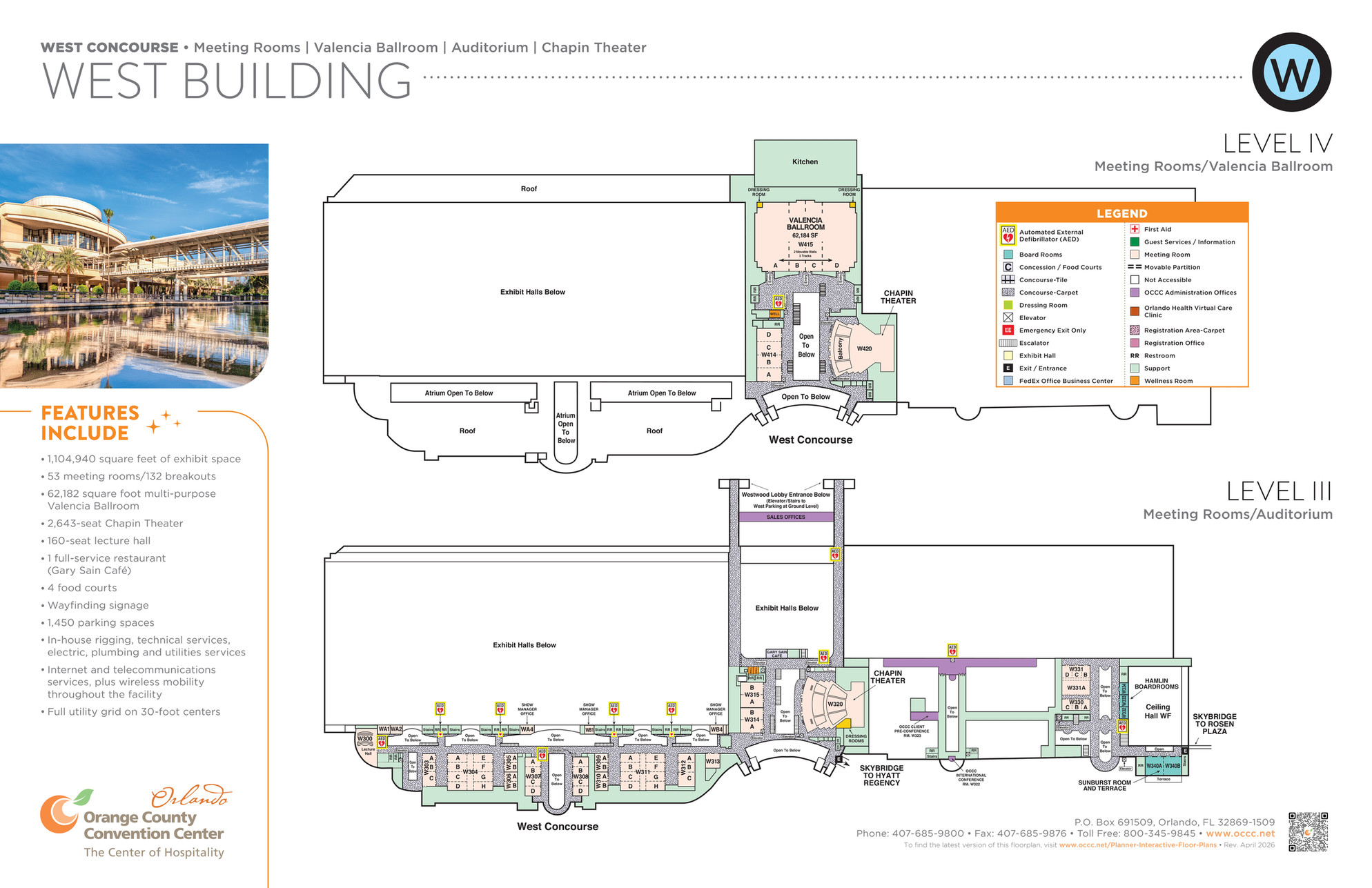 Orange County Convention Center - OCCC | Floor Plans - West
