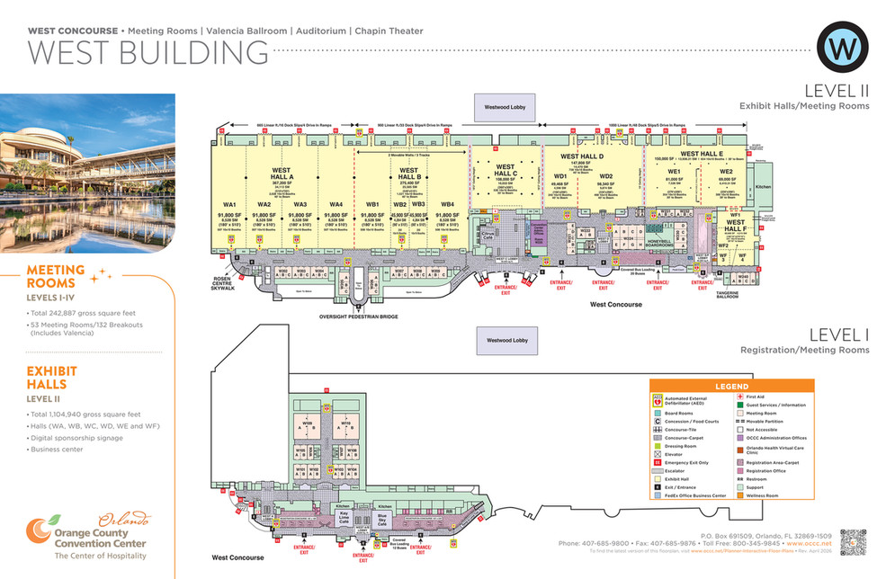 Orange County Convention Center - OCCC | Floor Plans - West Building ...