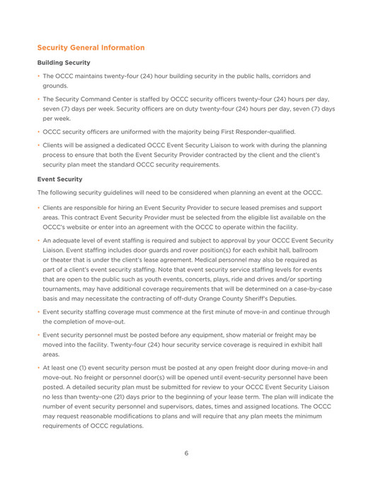 Orange County Convention Center Security Guidelines and Emergency Procedure Plan Page 45