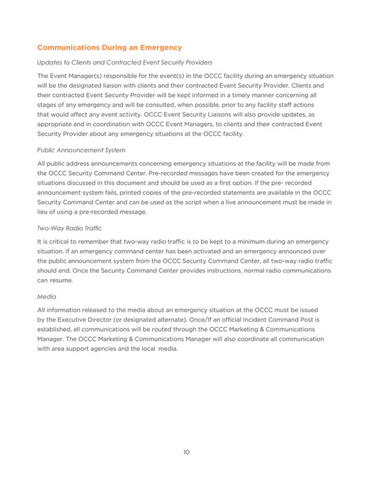 Orange County Convention Center Security Guidelines and Emergency Procedure Plan Page 89
