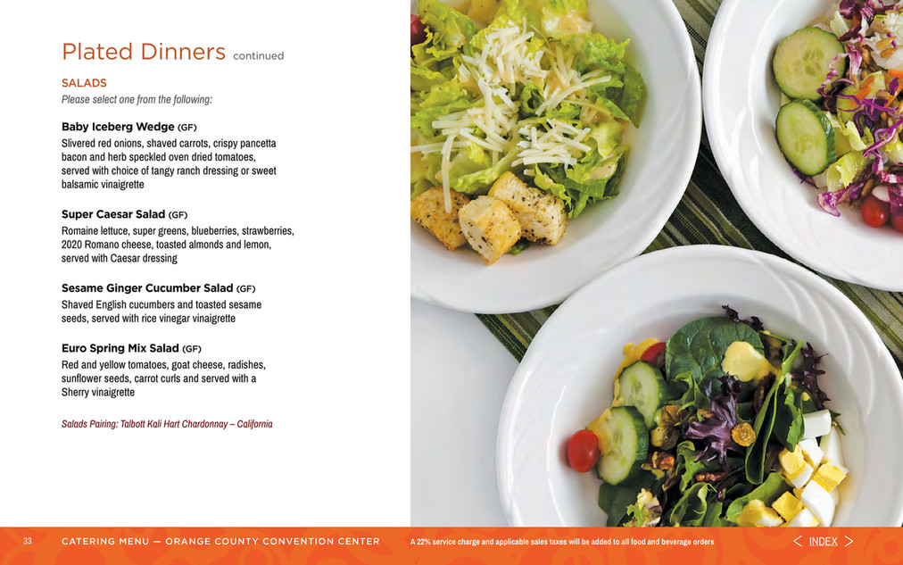 Orange County Convention Center Catering Menu Centerplate Sodexo Live