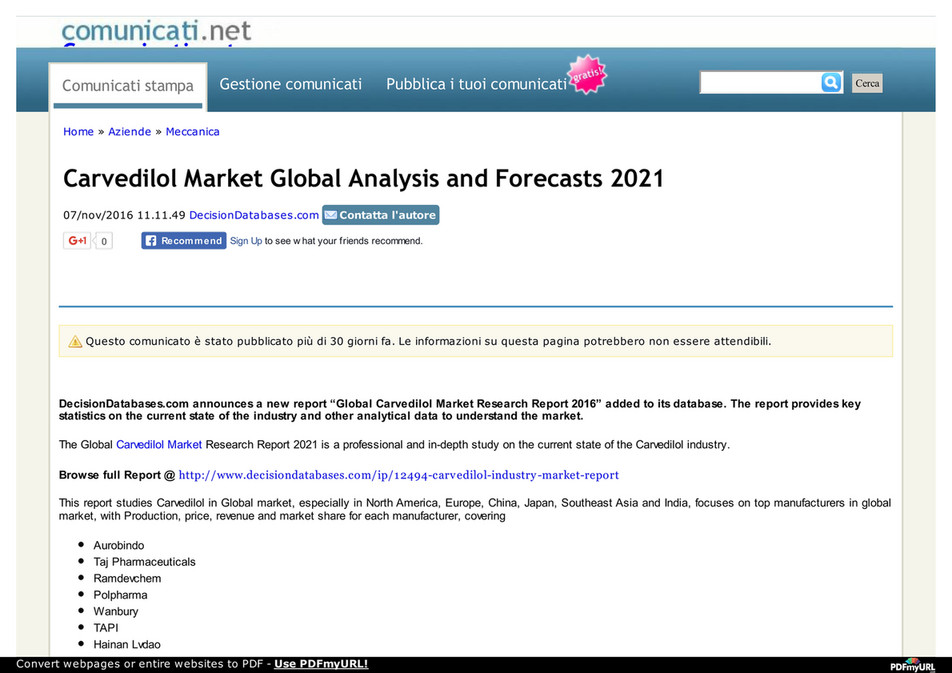 Mednews Plus Lcc Carvedilol Market Global Analysis And Forecasts 21 Taj Pharmaceuticals News Page 1 Created With Publitas Com