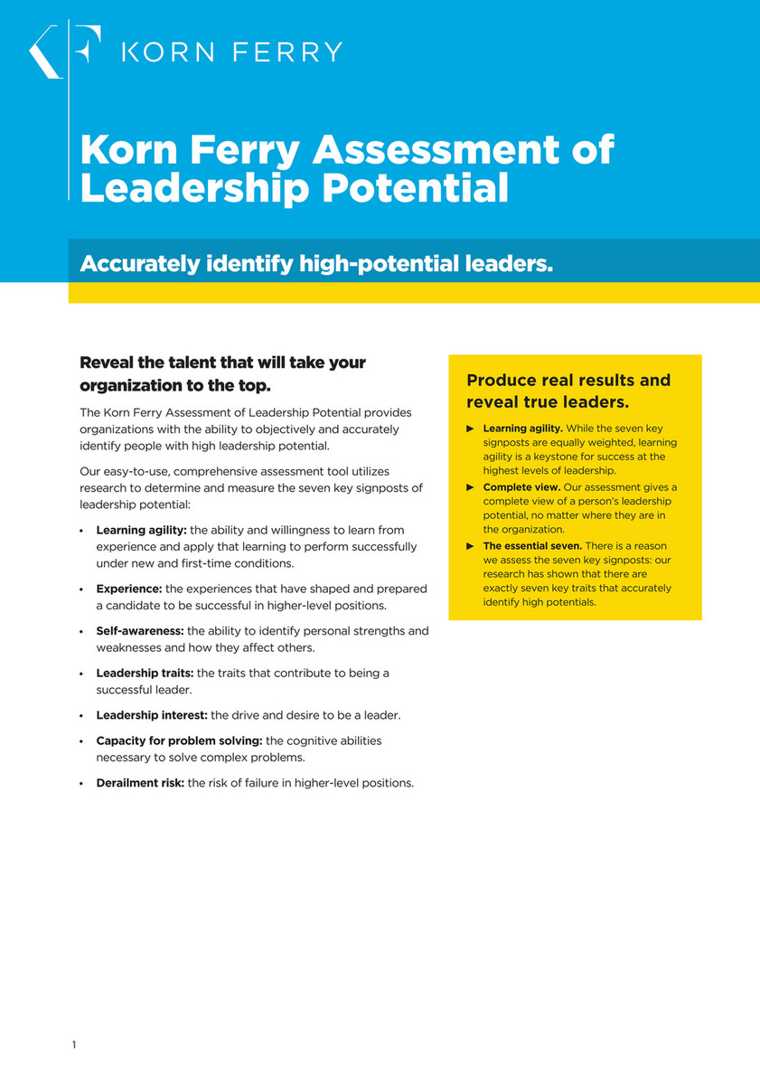 Private Assessment Of Leadership Potential Factsheet Page 1 Created With Publitas Com