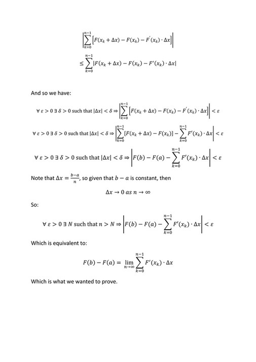 Calculus Fundamental Theorem Of Calculus Algebraic Proof Page 2 3 Created With Publitas Com