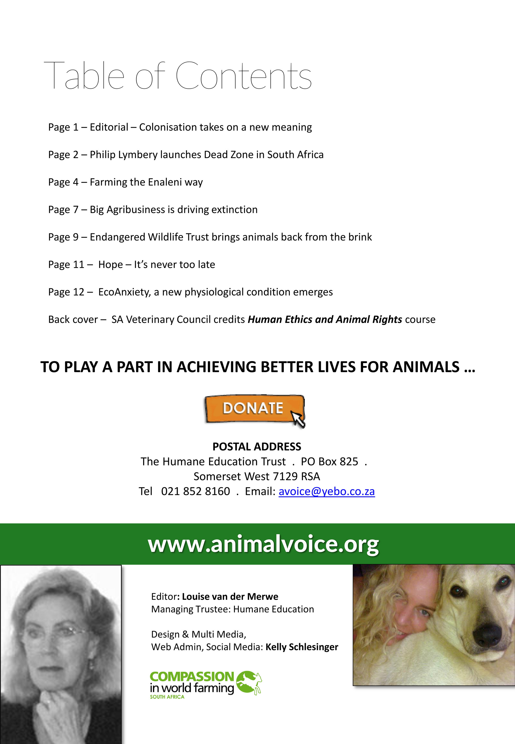 My publications - Animal Voice August 2017 - Page 4-5 - Created with  