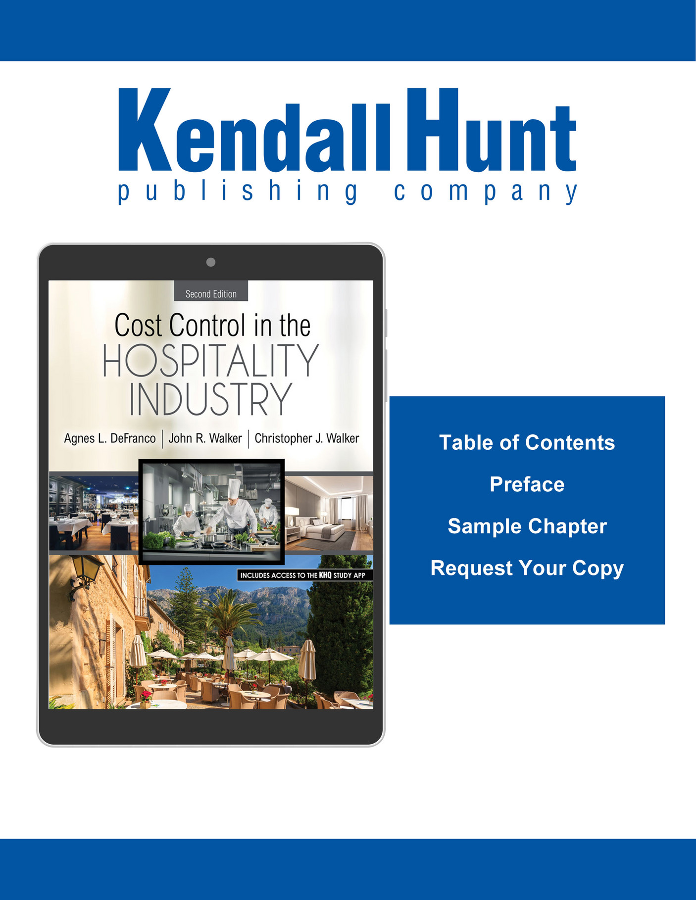 Kendall Hunt Publishing Cost Control in the Hospitality Industry