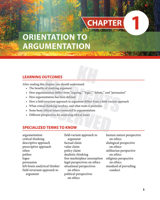 Kendall Hunt Publishing - Argumentation: Critical Thinking in Action ...