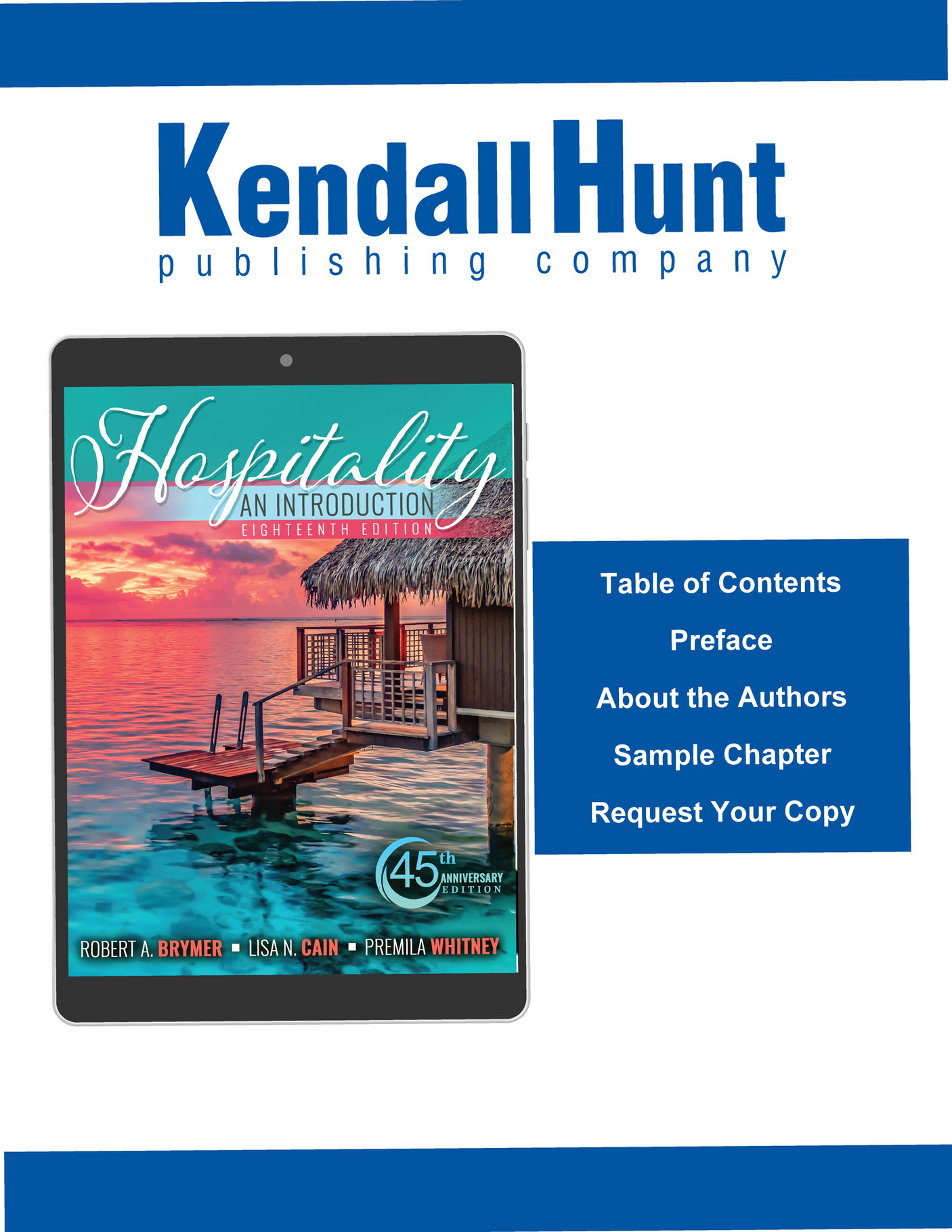 Kendall Hunt Publishing Hospitality An Introduction Exclusive Access
