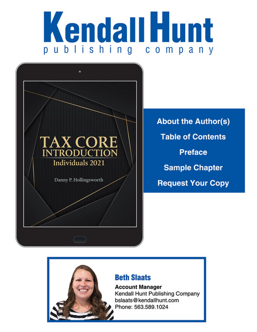 Kendall Hunt Publishing Tax Core Introduction Individuals 2021