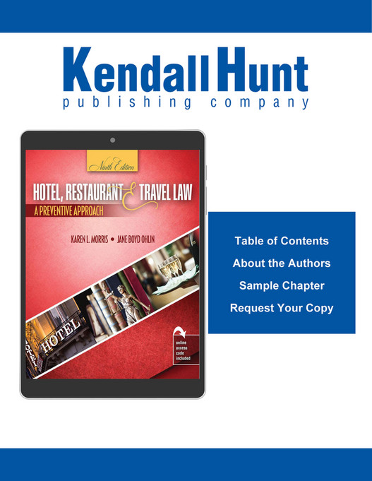 Kendall Hunt Publishing Hotel, Restaurant, and Travel Law A