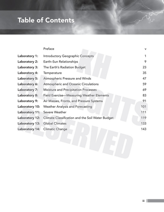 Kendall Hunt Publishing Introduction to Weather and Climate Lab