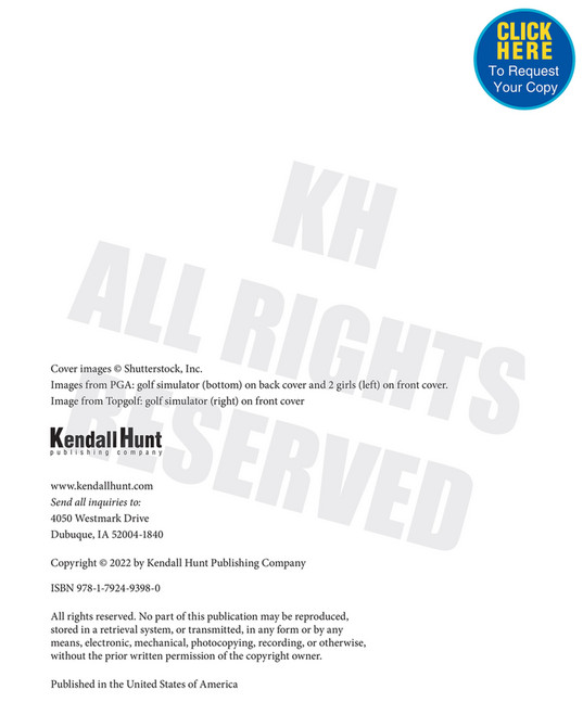 Kendall Hunt Publishing Golf's Rebirth Rapidly Evolving Applications
