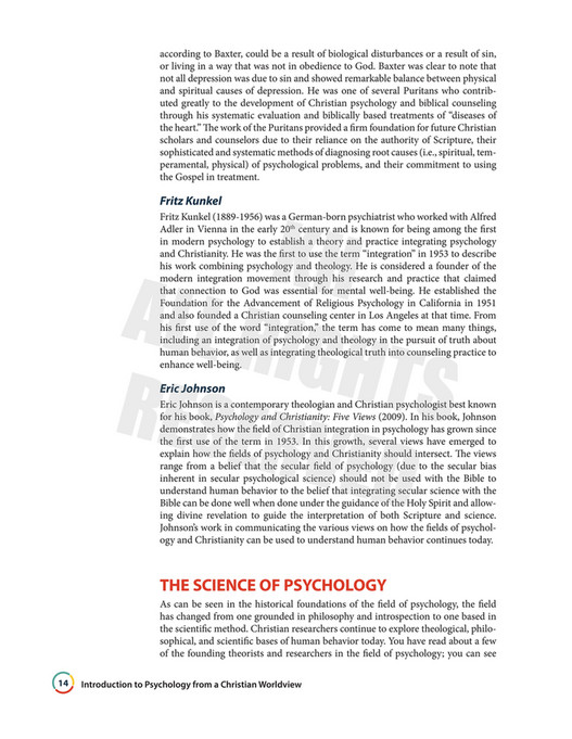 Kendall Hunt Publishing - Introduction to Psychology from a Christian ...