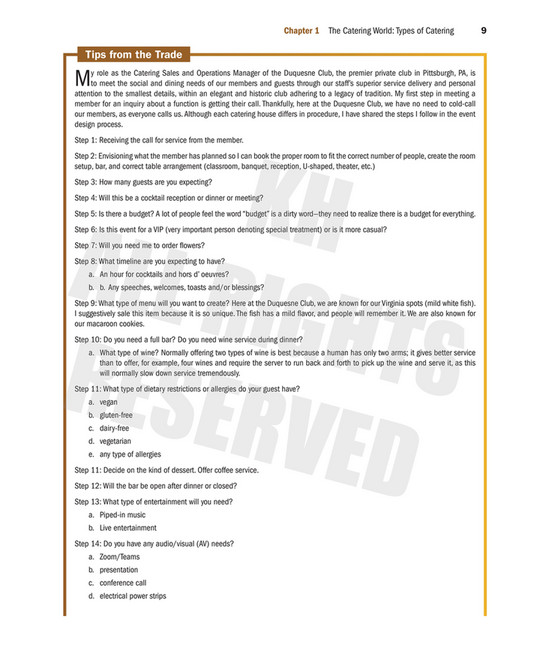 mastering caterease: a comprehensive tutorial for... Kendall Hunt Publishing - Professional Catering_The Modern Caterer's ...
