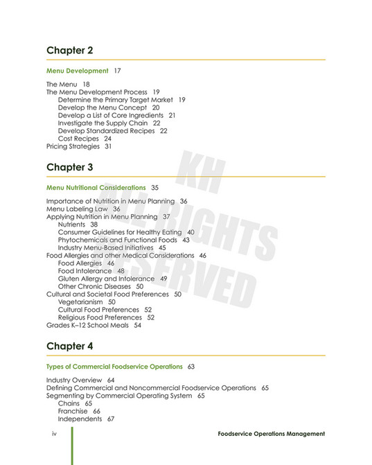 Kendall Hunt Publishing - Foodservice Operations Management: A Menu ...