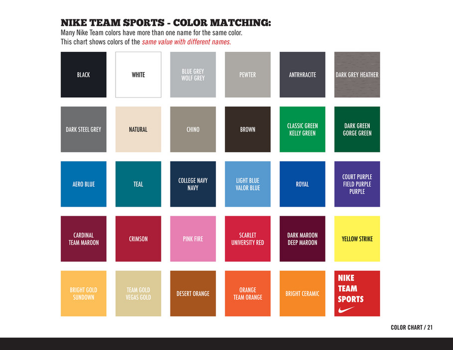 nike color codes