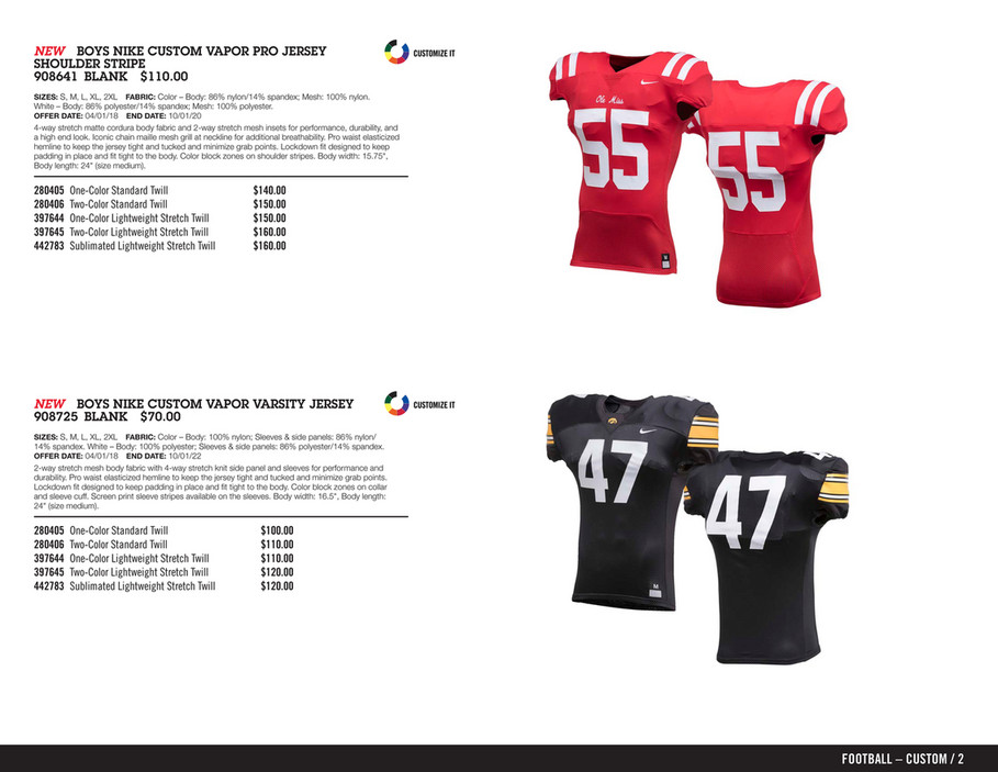 nike stock vapor pro jersey