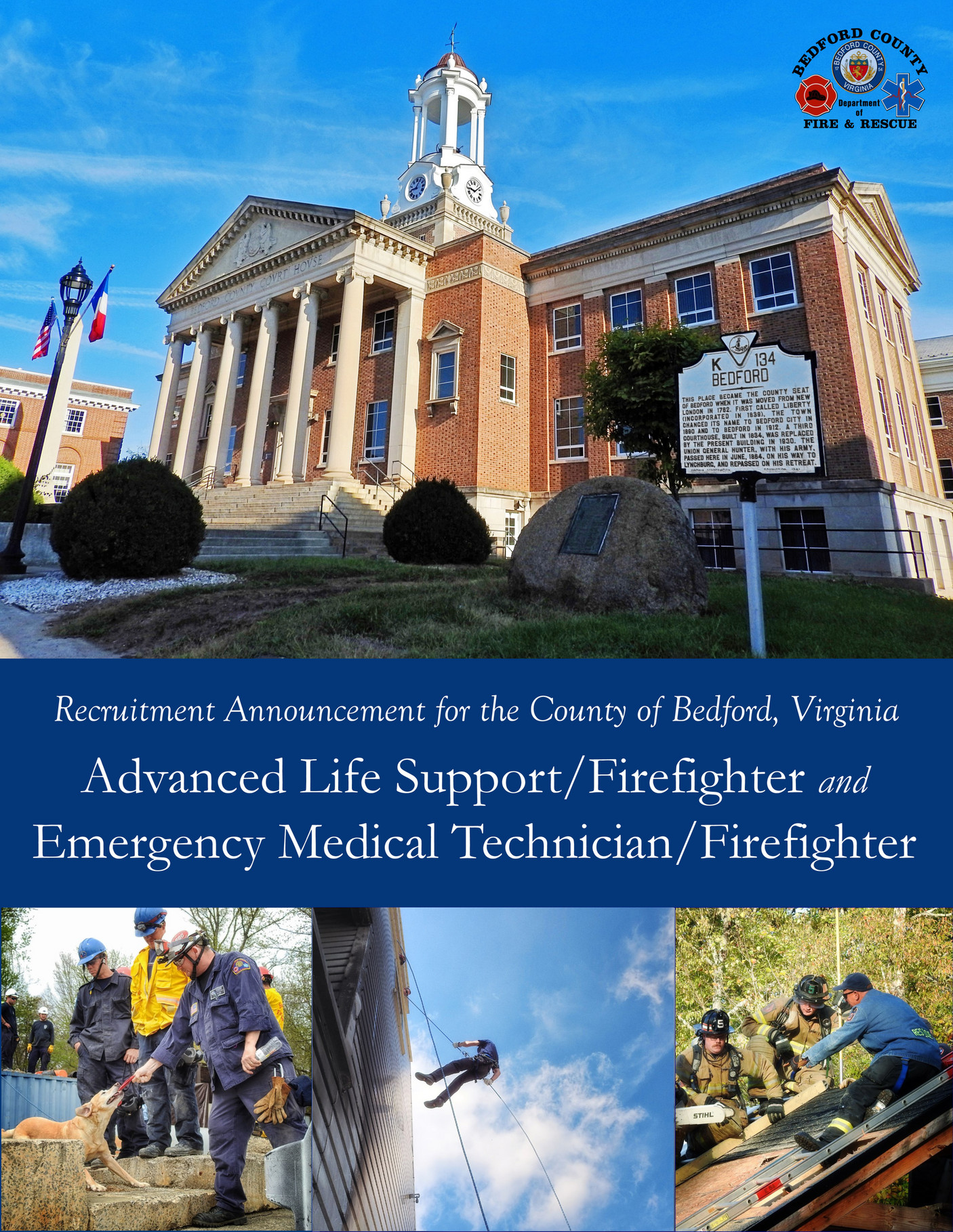 County of Bedford, Virginia EMT/Firefighter Brochure Page 1