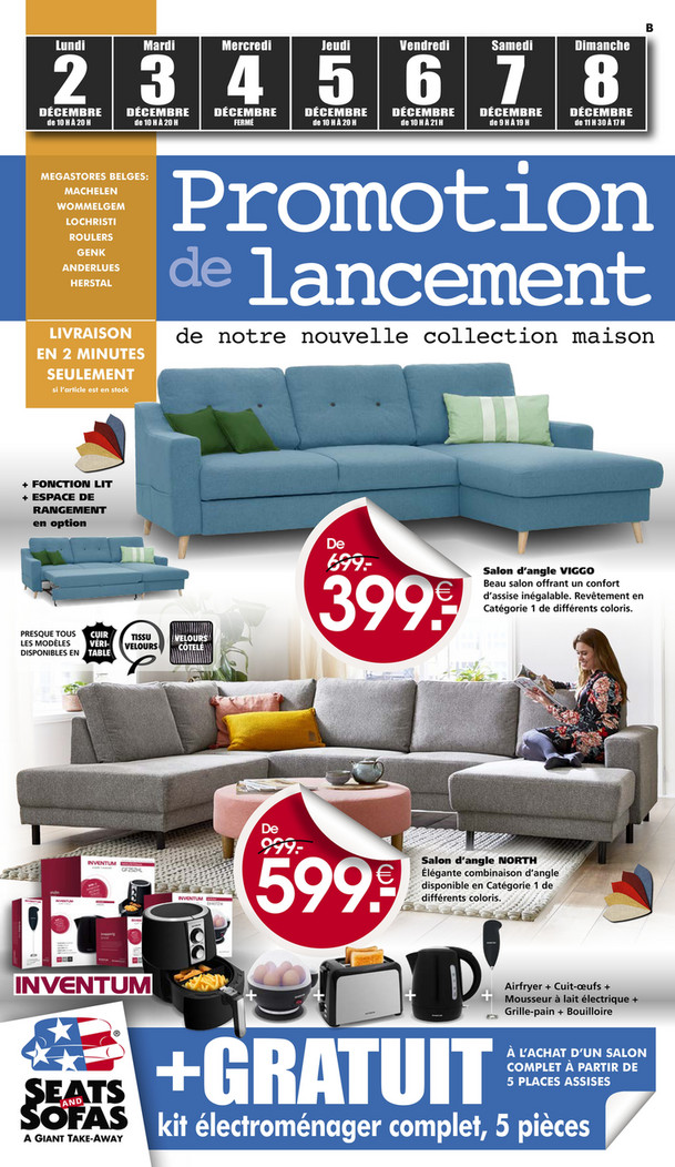 Folder Seats and Sofas du 02/12/2019 au 08/12/2019 - Promotions de la semaine 49