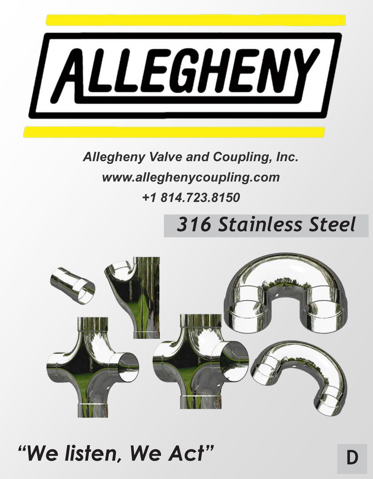 Allegheny Valve & Coupling, Inc. Catalog 316 Stainless Steel Page 1 Created with