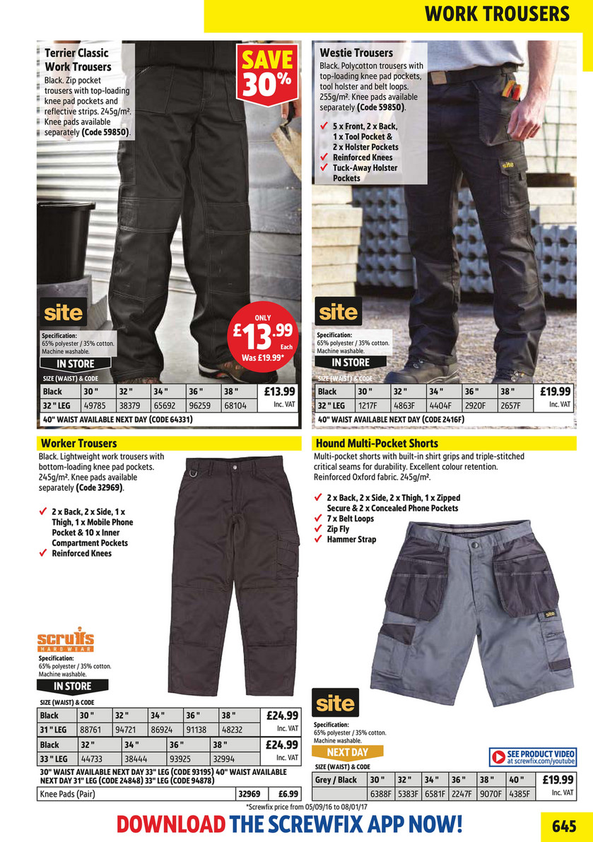 Screwfix Work Trousers sale Save up to 12 in the Jul sale