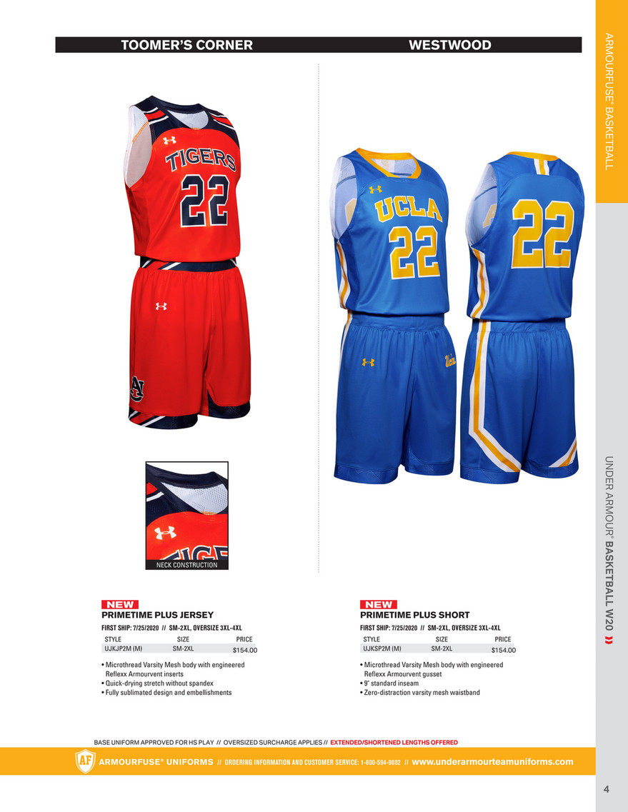 Under Armour Armourfuse Primetime Basketball Uniform