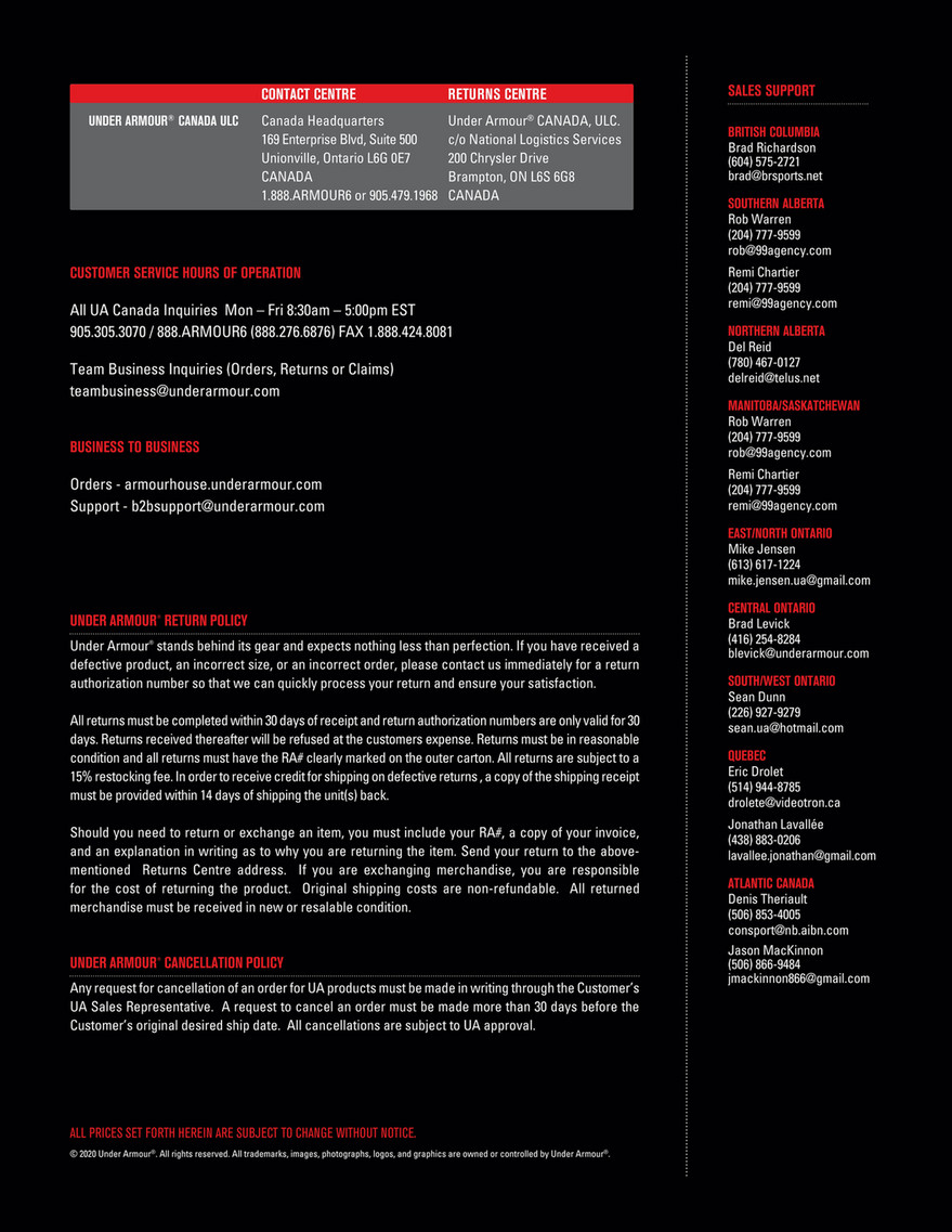 under armour canada ulc