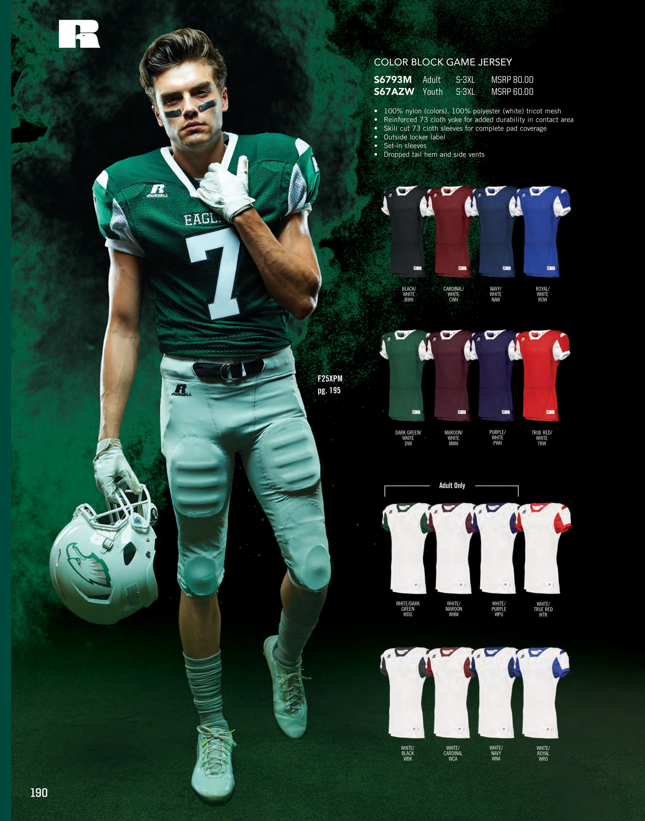 Color Block Football Game Jersey by Russell Athletics