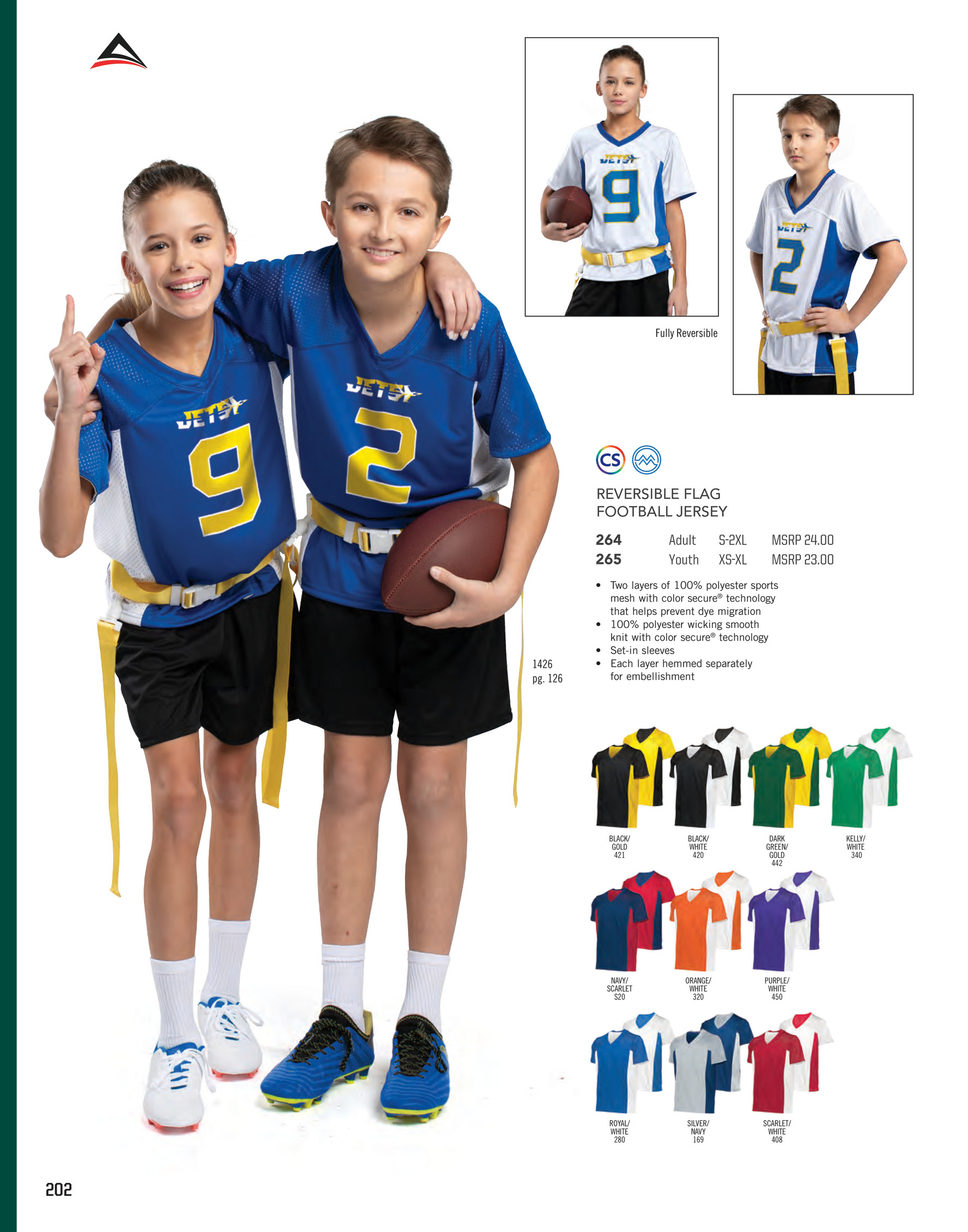 Augusta 264  Reversible Flag Football Jersey