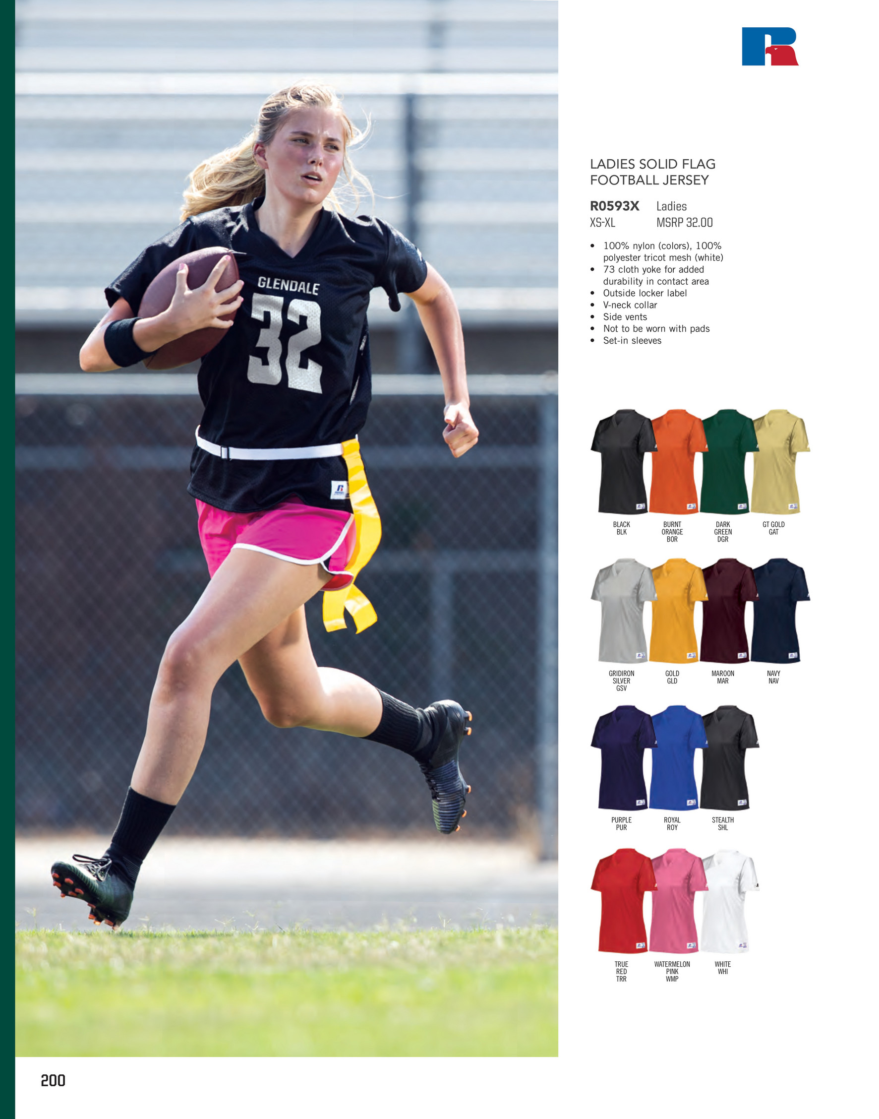 Agusta R0593M SOLID FLAG FOOTBALL JERSEY