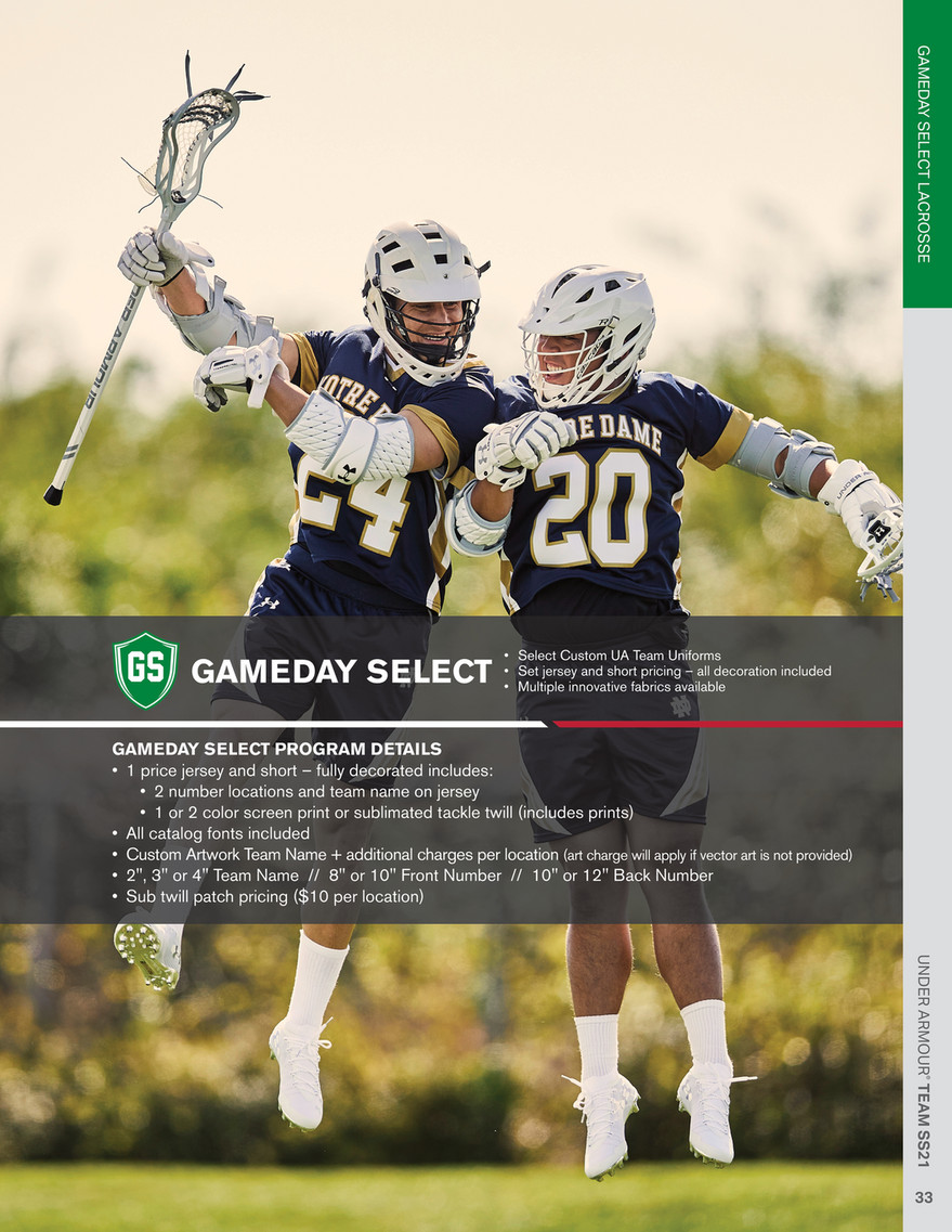 ONETeam Sports Group Under Armour SS21 Lacrosse Page 1