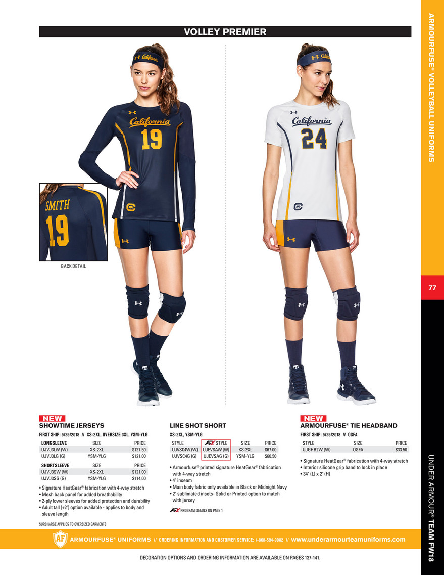 under armour volleyball catalog