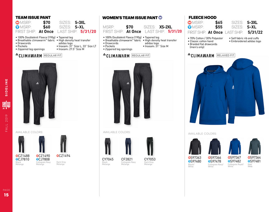 adidas team catalog winter 2019