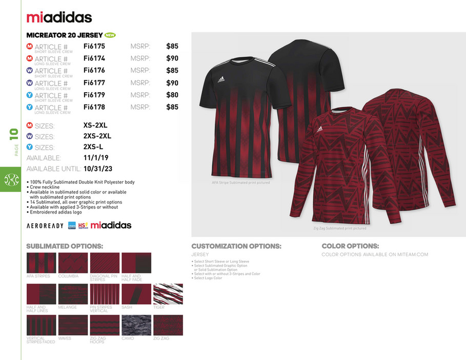 Adidas Miteam Soccer Catalogue Page 1