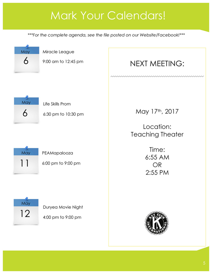 Cypress Falls Key Club - Cypress Falls 3N April Newsletter - Page 4-5 -  Created with Publitas.com