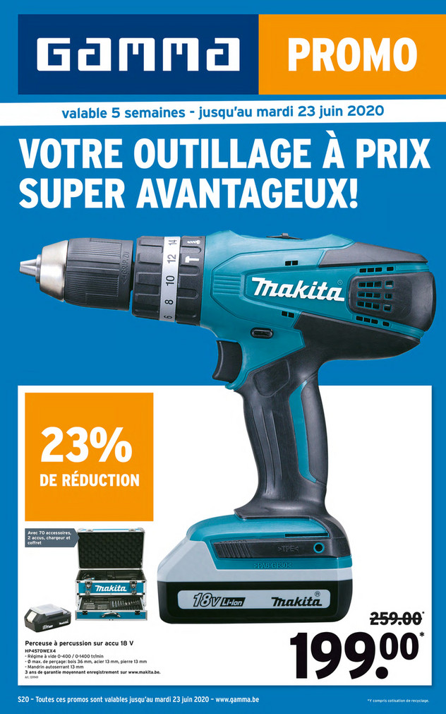 Folder Gamma du 18/05/2020 au 23/06/2020 - Promotions de la semaine 21 Gereedschapspecial
