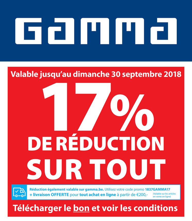 Folder Gamma du 15/09/2018 au 30/09/2018 - Promotions de la semaine 38