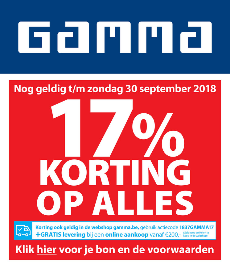 Gamma folder van 15/09/2018 tot 30/09/2018 - Weekpromoties 38