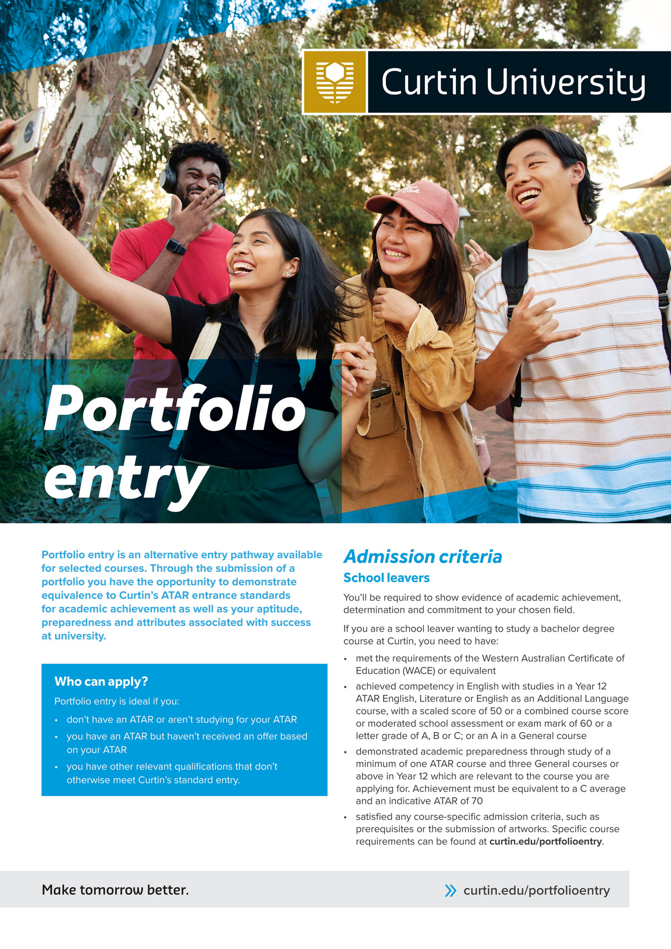 Curtin University Curtin portfolio entry Page 1