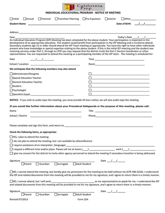 California Prep - CALPREP Blank IEP DOCS - Page 24 - Created with ...