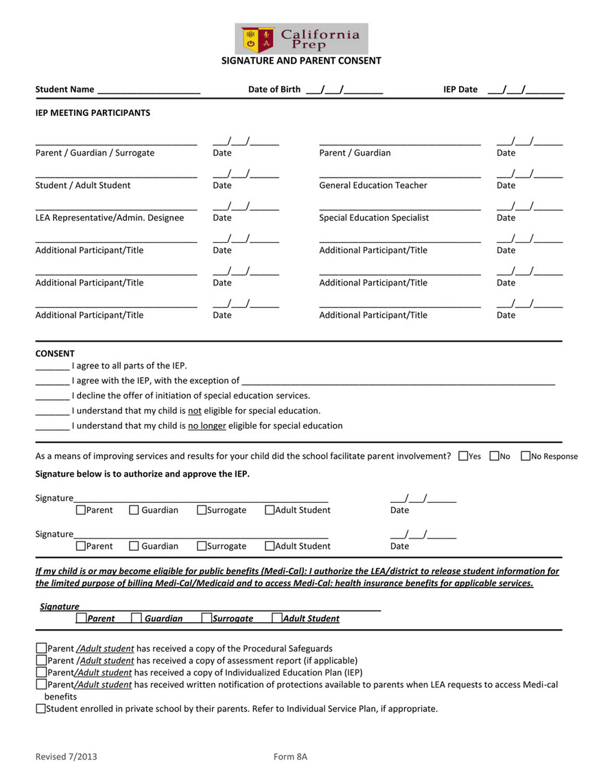 California Prep - CALPREP Blank IEP DOCS - Page 20 - Created with With Blank Iep Template