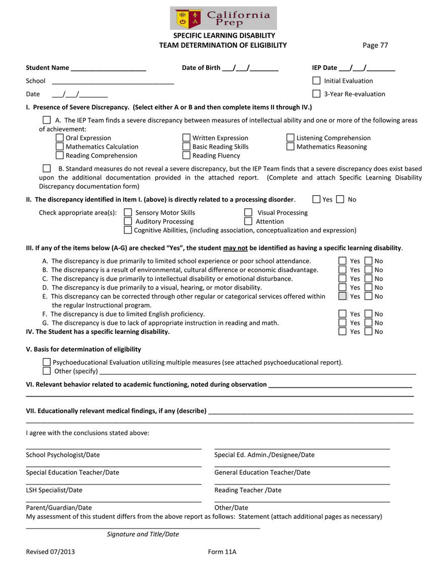 California Prep - CALPREP Blank IEP DOCS - Page 20 - Created with In Blank Iep Template