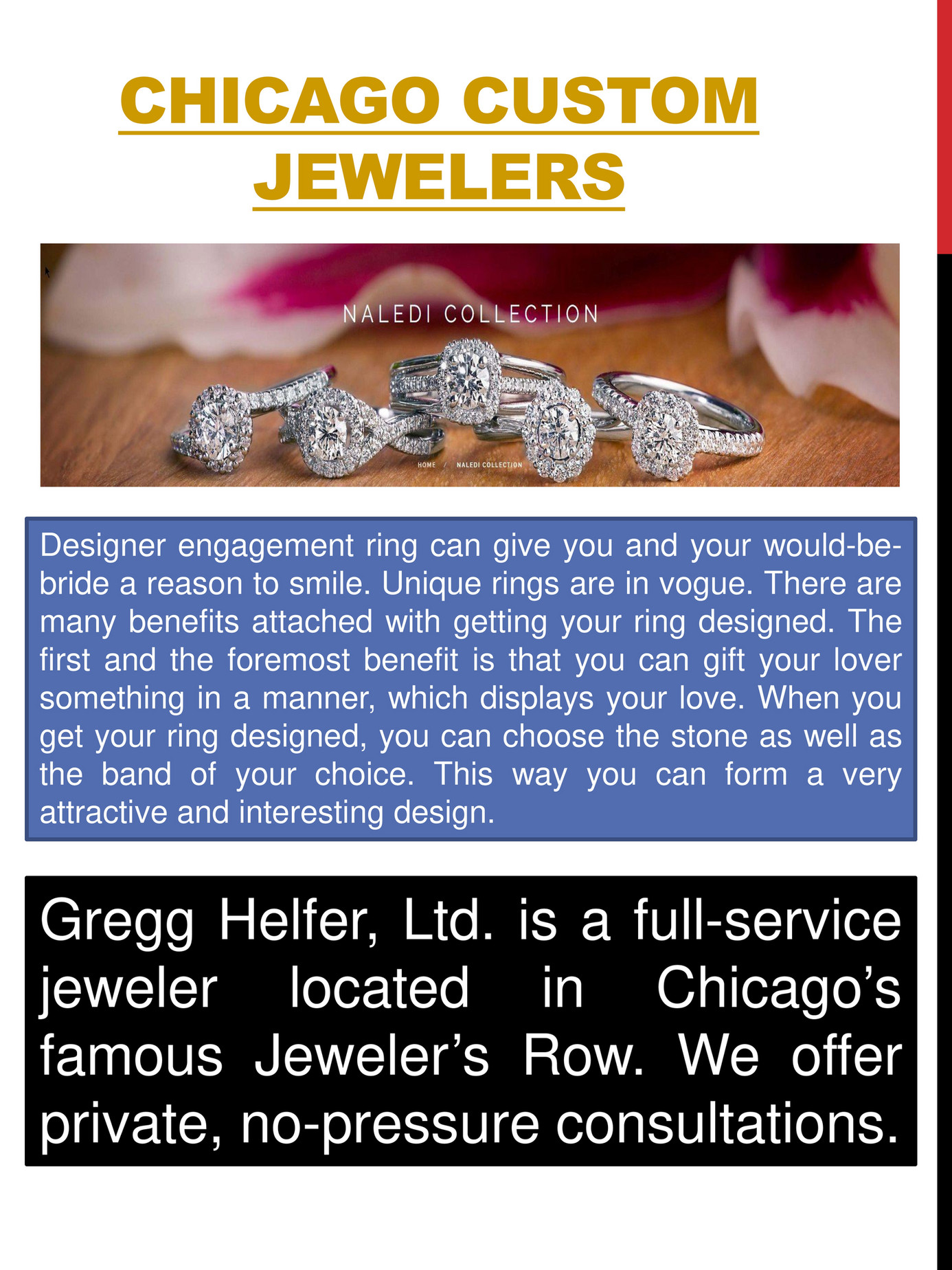 Jewelers Chicago Chicago Custom Jewelers Page 1 Created with