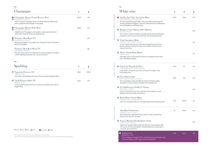 De Vere - 1838 menu - Page 1