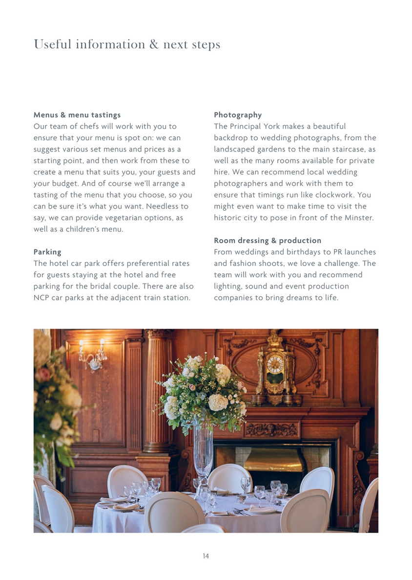 De Vere Principal York Wedding Brochure Page 16 17