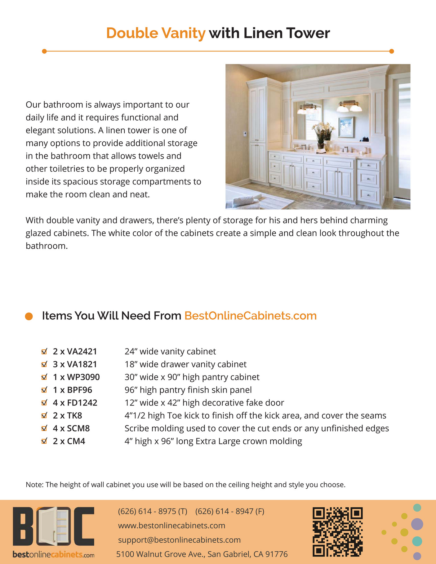 Design Idea Double Vanity with Linen Tower Page 2 Created with