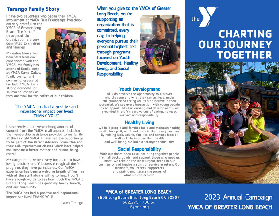 Ymca Of Greater Long Beach Campaign 2023 Brochure Page 1 Created